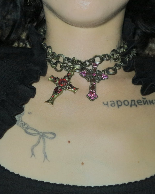 Zara Vintage Cross Chain Necklace