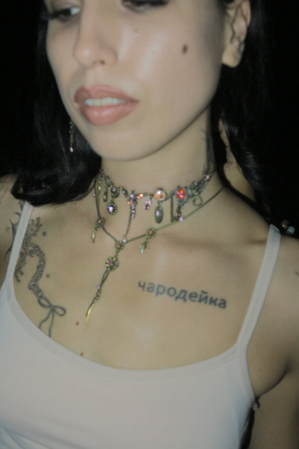 Flora Snake Chain Vintage Necklace