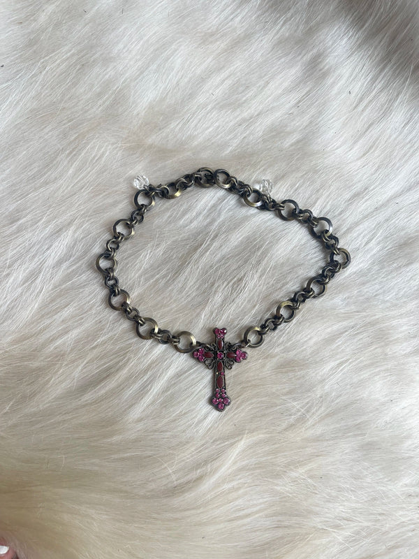 Uncut Vintage Cross Chain Necklace