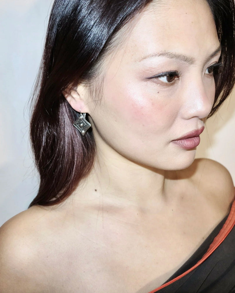 Nylo Silver Triangle Earrings