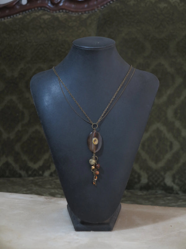 Tiger Tassel Double Chain Necklace