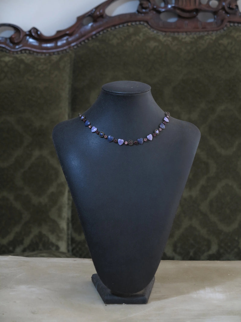 Lila Heart Choker