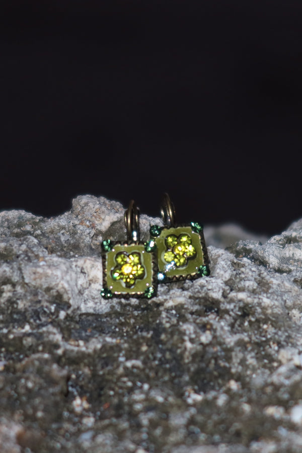 Fleur Square Vintage Earrings