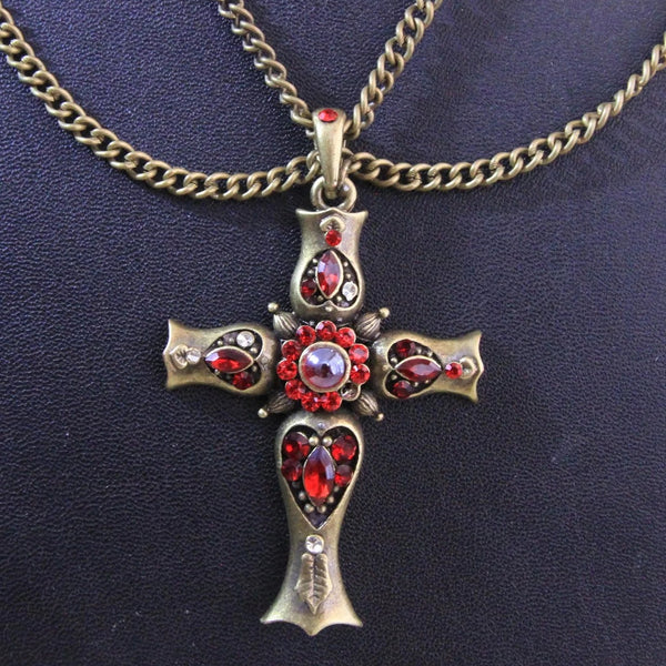 Vanity Cross Drape Chain Necklace