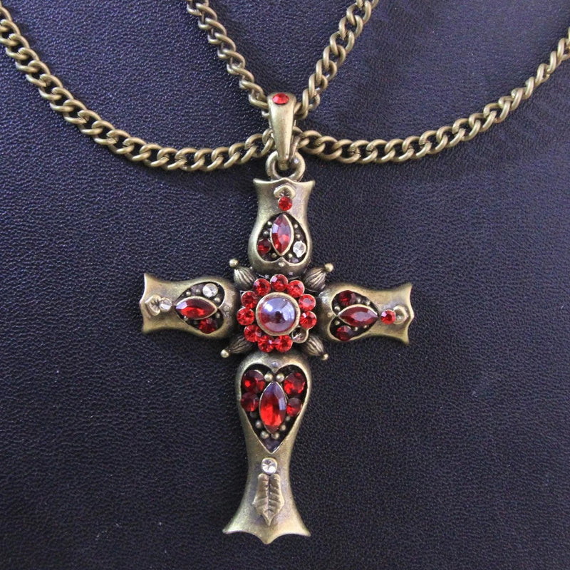 Vanity Cross Drape Chain Necklace