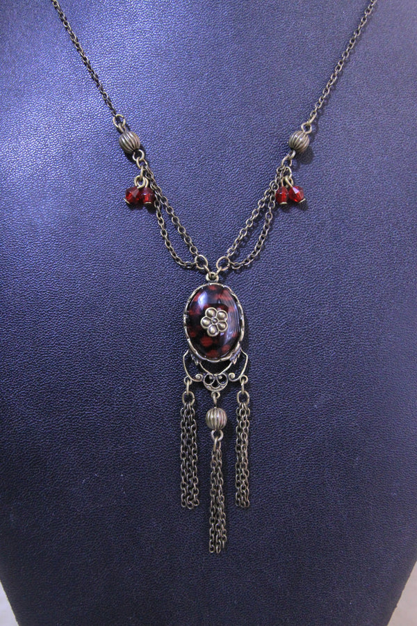 Sabrina Dark Tassel Chain Necklace