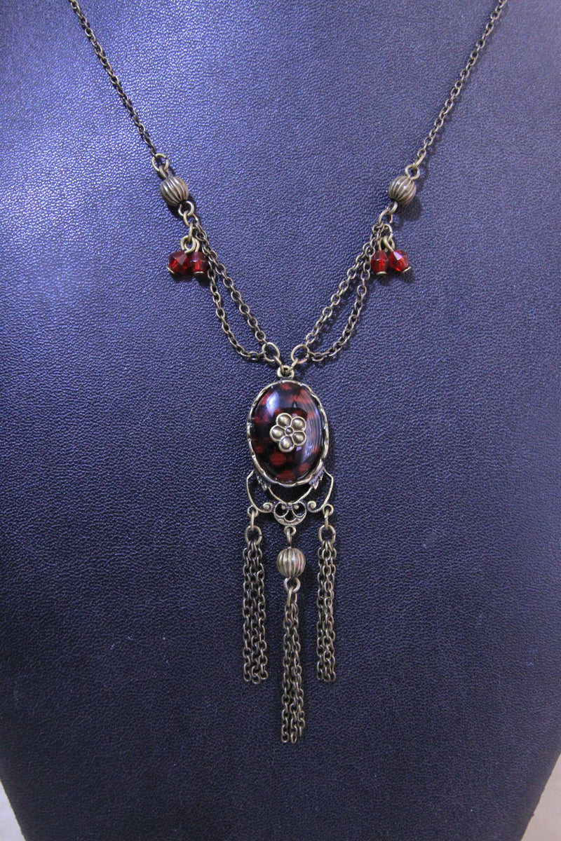 Sabrina Dark Tassel Chain Necklace