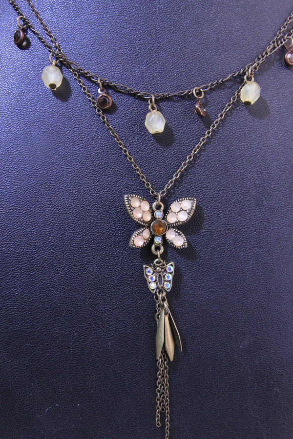 Dixie Bead Butterfly Chain Necklace