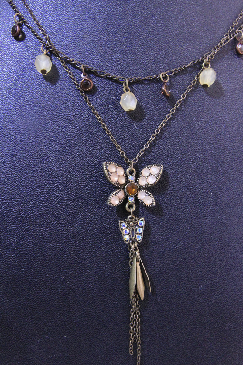 Dixie Bead Butterfly Chain Necklace