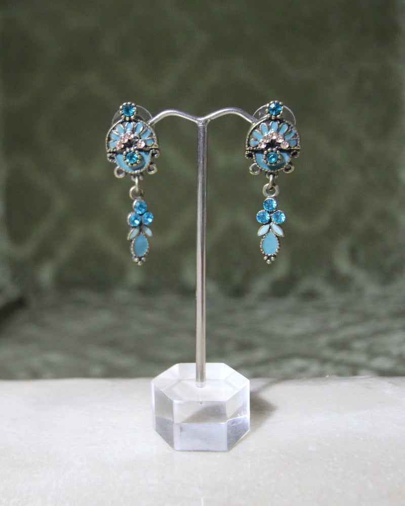 Blue Hyrda Dangle Earrings
