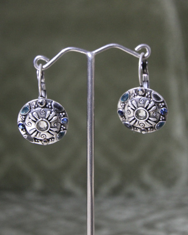 Suki Silver Circle Vintage Earrings