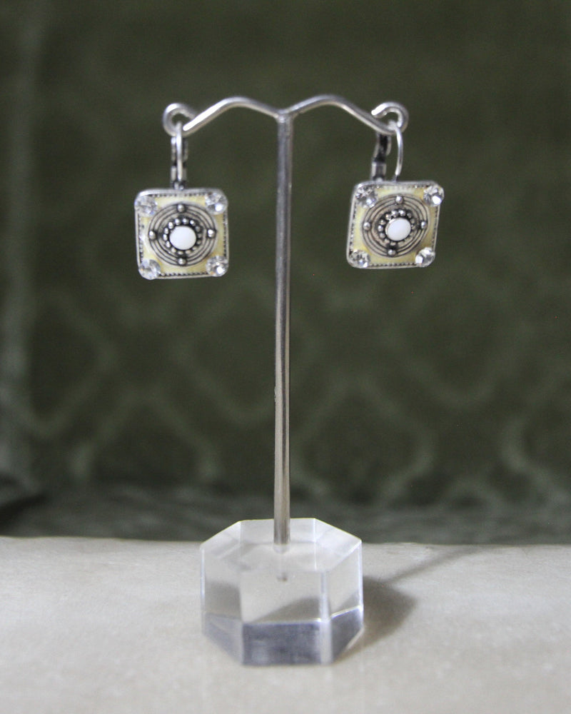 Crema Square Vintage Earrings