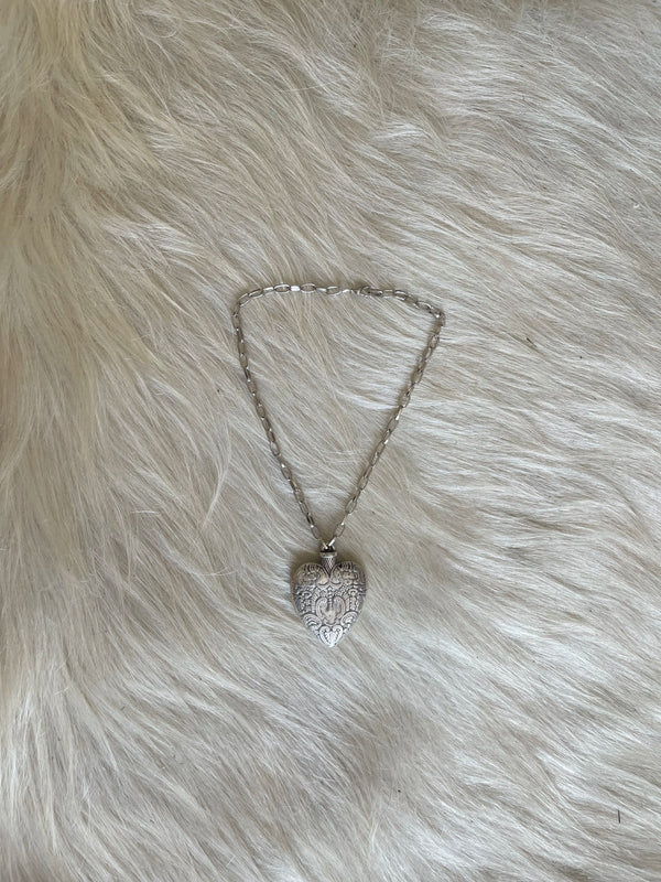 Herz Heart Silver Chain Necklace